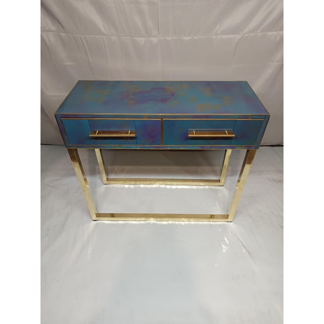 Blue Italian Murano Glass Console Table from Justfurnituress SRL For Sale - Image 8 of 10