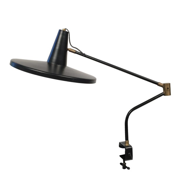 Metal Large Mid-Century Modern Adjustable Articulated Desk Lamp For Sale - Image 7 of 7