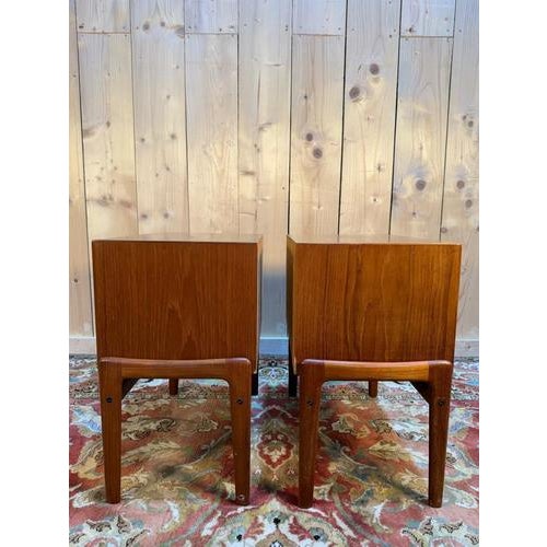 Brown Scandinavian Bedside Tables, Set of 2 For Sale - Image 8 of 12