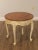 Wood Lexington French Country Round Cherry Cream Painted Base Side Table For Sale - Image 7 of 13