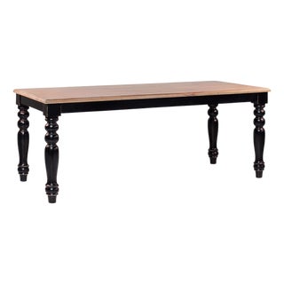 French Provincial Style Dining Room Table with Black Ebonized legs For Sale