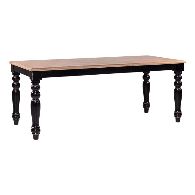 French Provincial Style Dining Room Table with Black Ebonized legs For Sale
