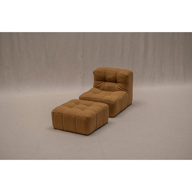 1970s Kimba Easy Chair with Ottoman, Ligne Roset, 1973 by Michel Ducaroy for Ligne Roset, 1970s, Set of 2 For Sale - Image 5 of 18