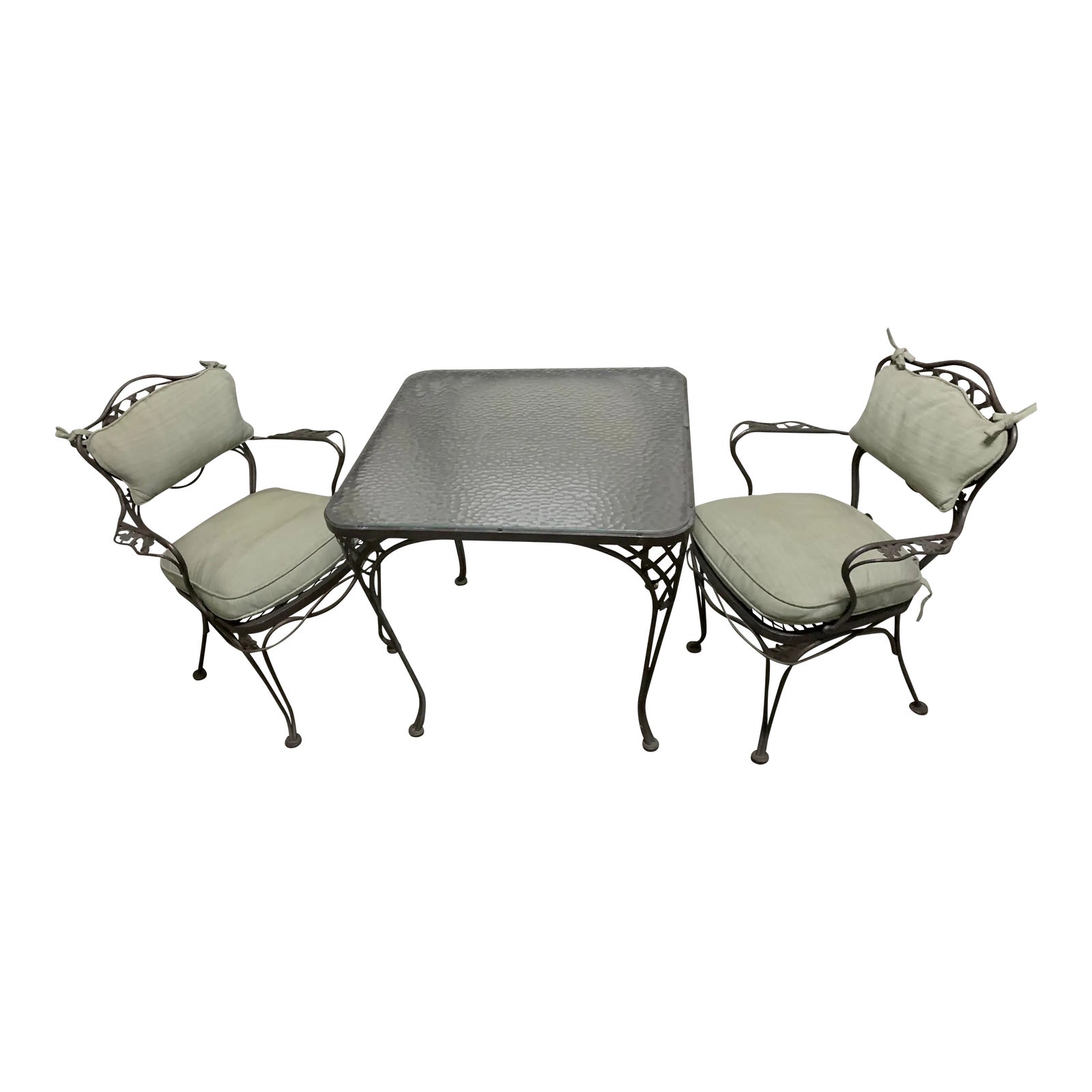 Vintage French Style Bistro Table & 2 Chairs Chairish