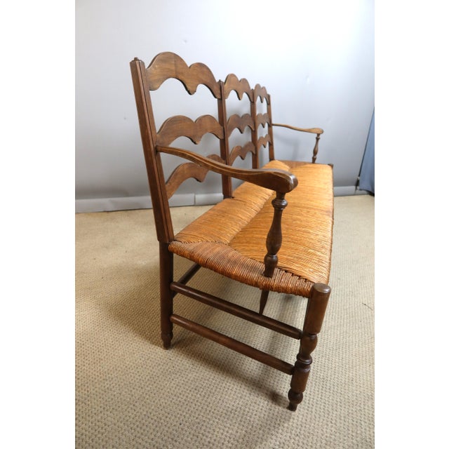 19th-Century Straw-Seated Bench or Radassier, 1890s For Sale - Image 4 of 12