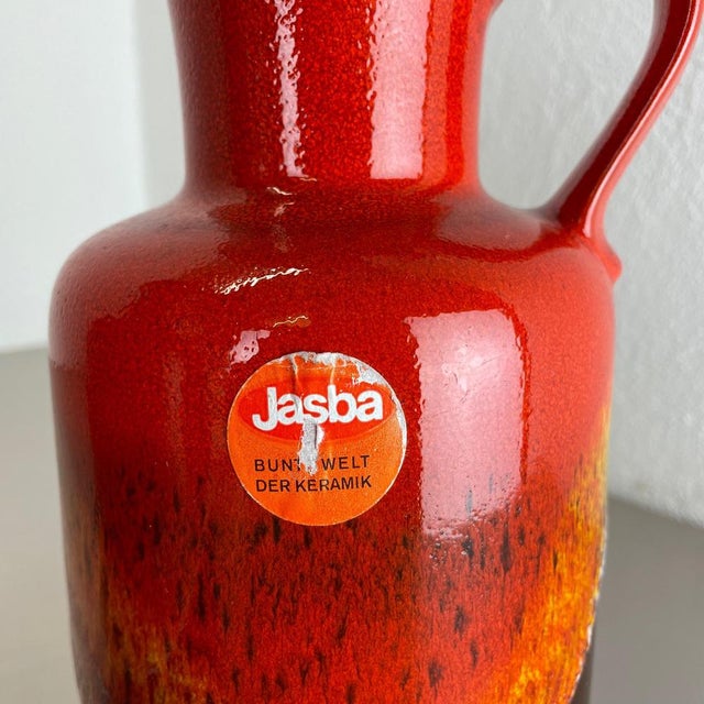 Fat Lava Op Art Pottery Multi-Color Vases from Jasba Ceramics Germany, 1970s, Set of 2 For Sale - Image 15 of 18