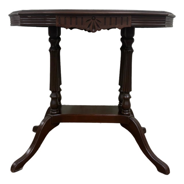 Antique Victorian Eastlake Flame Mahogany Parlor Table For Sale