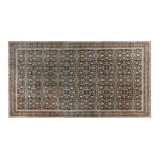 Authentic Persian Kirman Handmade Wool Rug For Sale