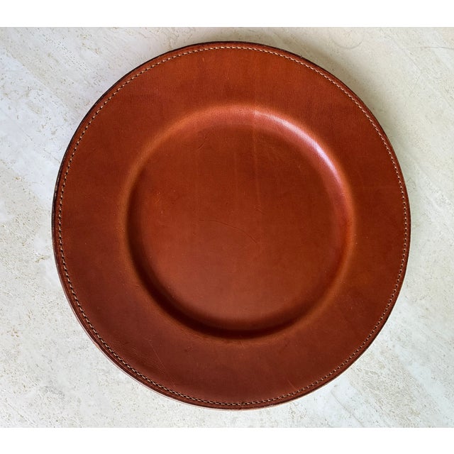 Ralph Lauren Brown Leather Plate Chargers - Set of 4 For Sale - Image 12 of 12