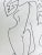 Post-Modern figurative drawing by Erik Sulander in Ink on paper, 9x12, signed, framed.