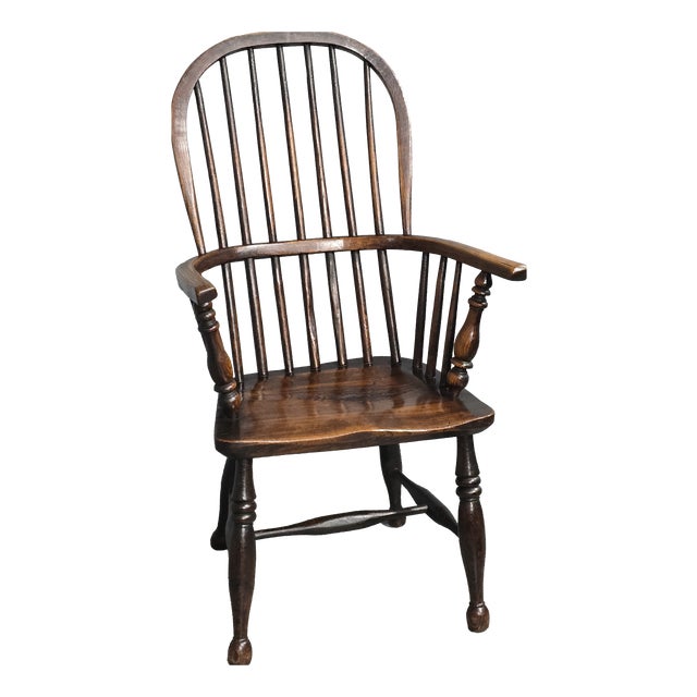Elm Windsor Chair, 1800s For Sale