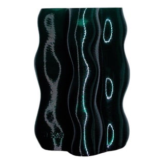 Medium Forest Green Magma Vase by Mana For Sale