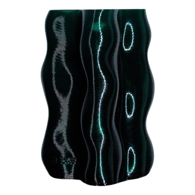 Medium Forest Green Magma Vase by Mana For Sale