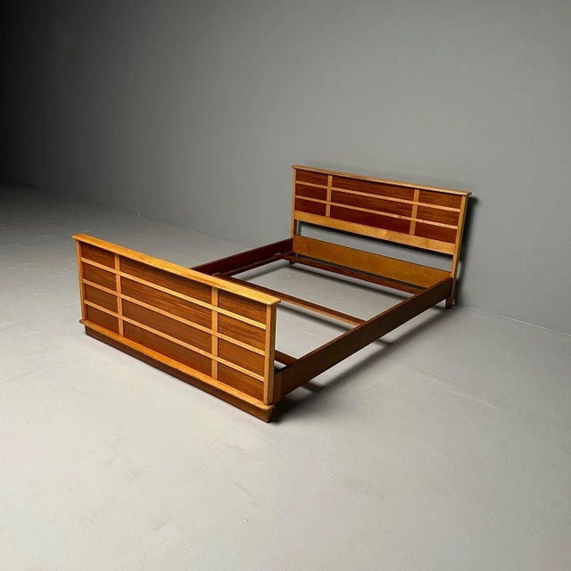 Paul Frankl, Rare Station Wagon Full Bedframe, Mahogany, Maple, USA, 1950s Rare collectors opportunity to own a Paul...