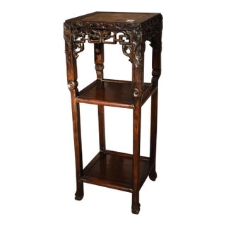 Chinese Carved Hardwood 19th Century Stand For Sale