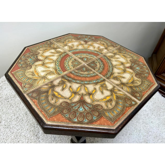 1960s Mid Century Table With Custom Octagon Tile Top For Sale In Savannah - Image 6 of 12