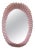 Oval Pink Murano Glass Mirrors with Brass For Sale