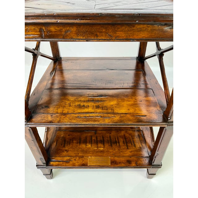 Theodore Alexander Castle Bromwich Parquetry Three-Tier Side Table For Sale - Image 11 of 14