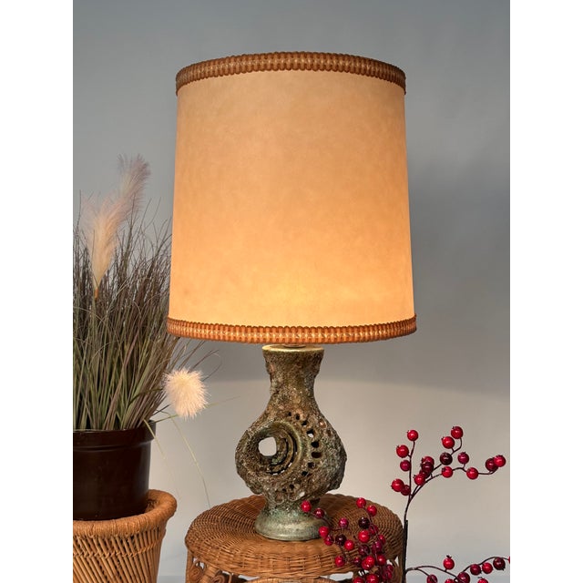 1960s Large Sculptural Glazed Ceramic Art Table Lamp by Walter Gerhards, 1960s For Sale - Image 5 of 18