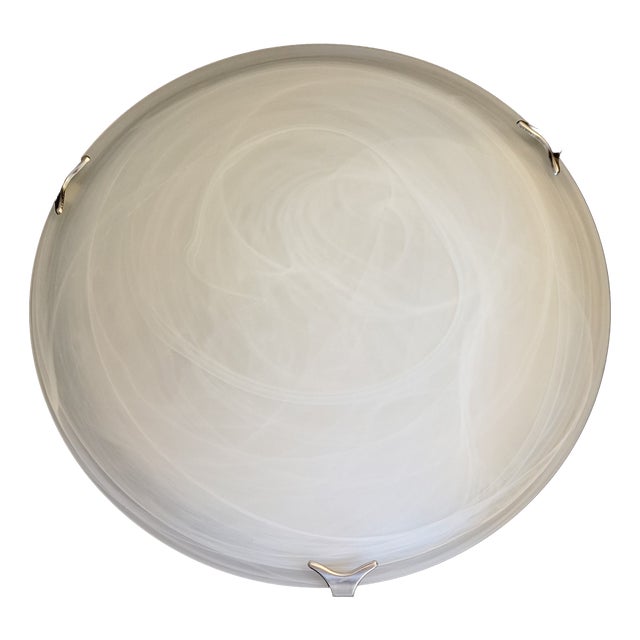 Vintage Ceiling Lamp with White Marbled Glass Shade, 2000s For Sale