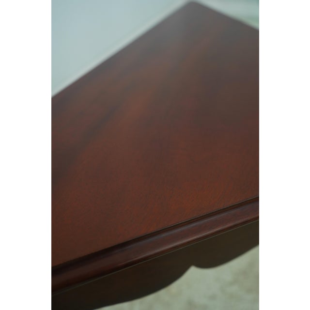 Wood 1990s Baker Colonial Williamsburg Mahogany Drop Leaf Corner Table For Sale - Image 7 of 13