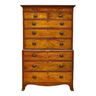 Antique Early 19th C George III Mahogany Highboy Chest-on-Chest For Sale