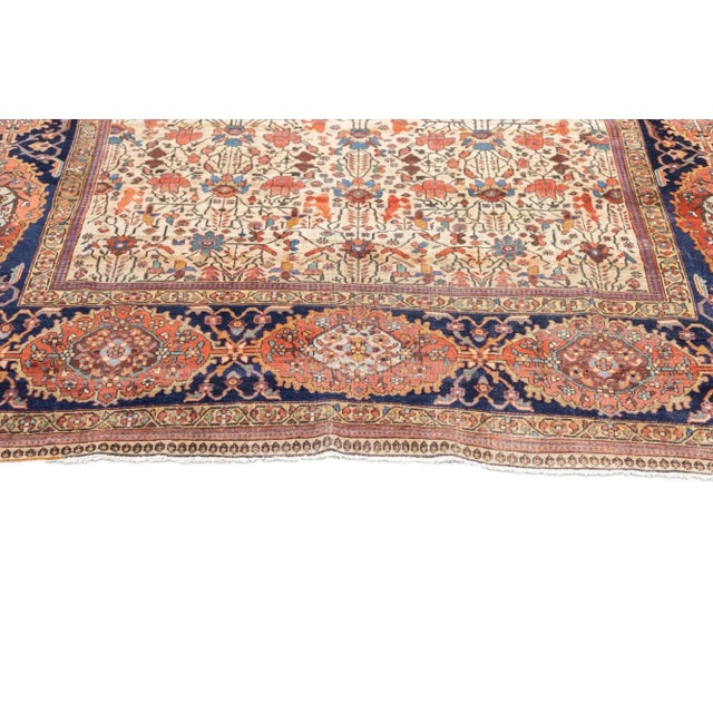 Late 19th Century Antique Persian Farahan Sarouk Rug 6’10” X 9’6” For Sale - Image 5 of 10