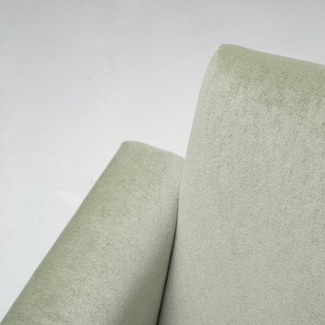 Brown Vintage Danish Chair in Green Wool Velvet, 1960s For Sale - Image 8 of 12