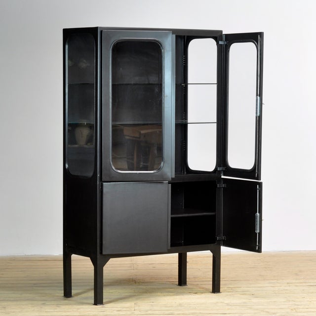 Vintage Medical Cabinet in Iron and Glass, 1970s For Sale - Image 4 of 11