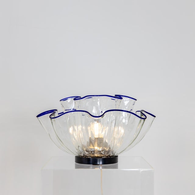 Modern 1970s "Fazzoletto" Italian Art Glass Table Lamp For Sale - Image 3 of 12
