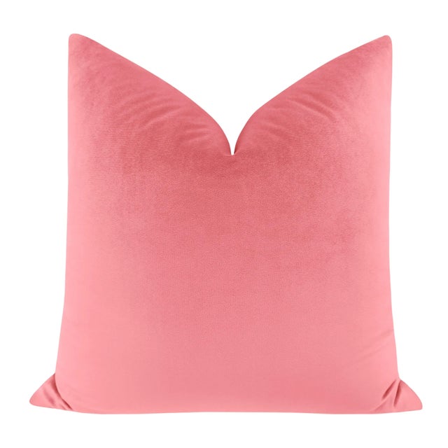 Pair of beautiful custom-made luxury royal pillows in a rose pink colorway. Meticulously handcrafted with serged interior...