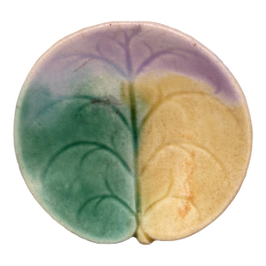 Etruscan Majolica Leaf Butter Pat, Circa 1890