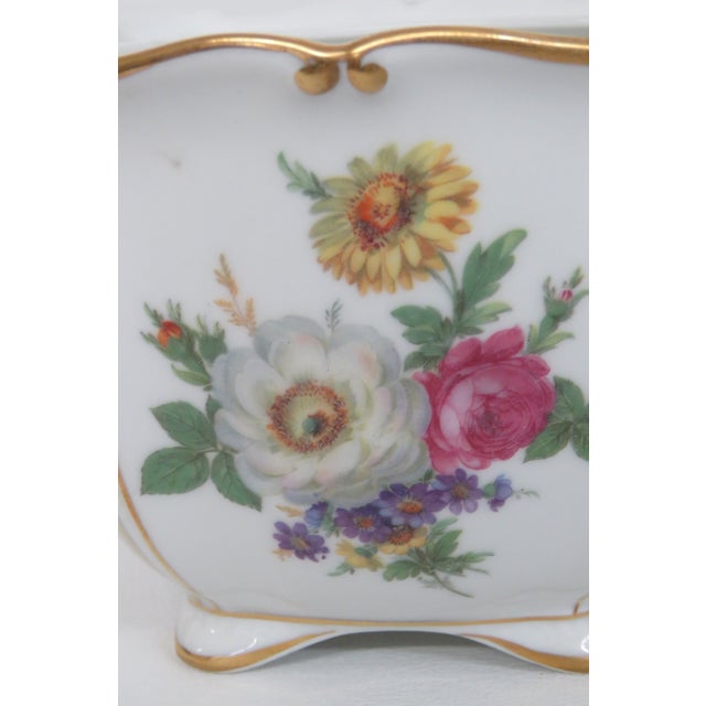 Ceramic PMR Jaeger and Co Bavarian Germany Jar With Flower Design and Gold Accents 4542b For Sale - Image 7 of 18