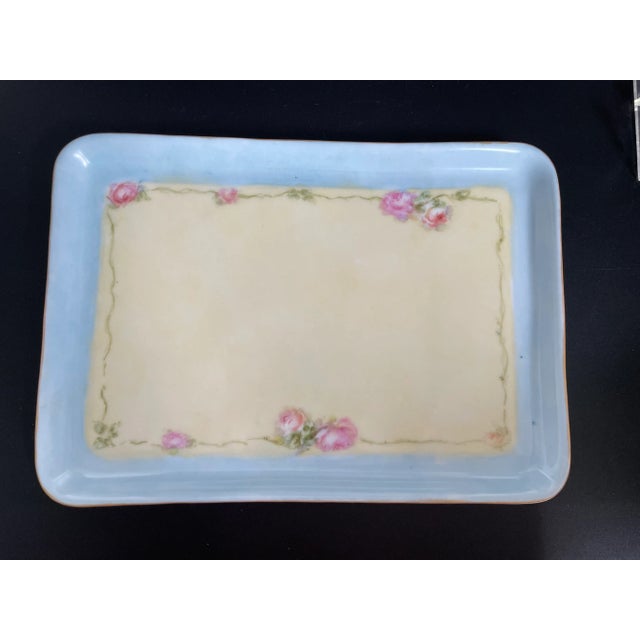 1900s Antique Royal Bayreuth Bavarian Hand Painted Roses Dresser Vanity Tray For Sale - Image 11 of 11