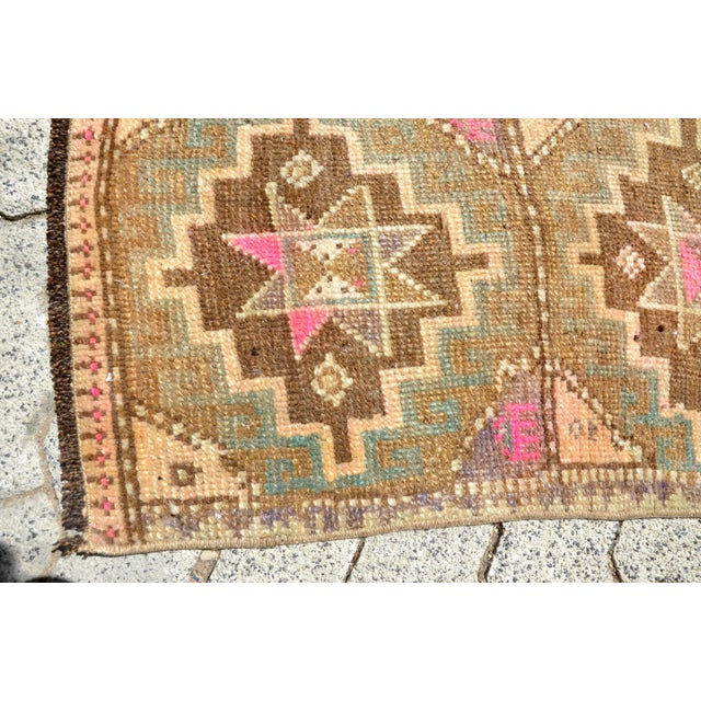 Vintage Oushah Distressed Small Rug For Sale - Image 4 of 6