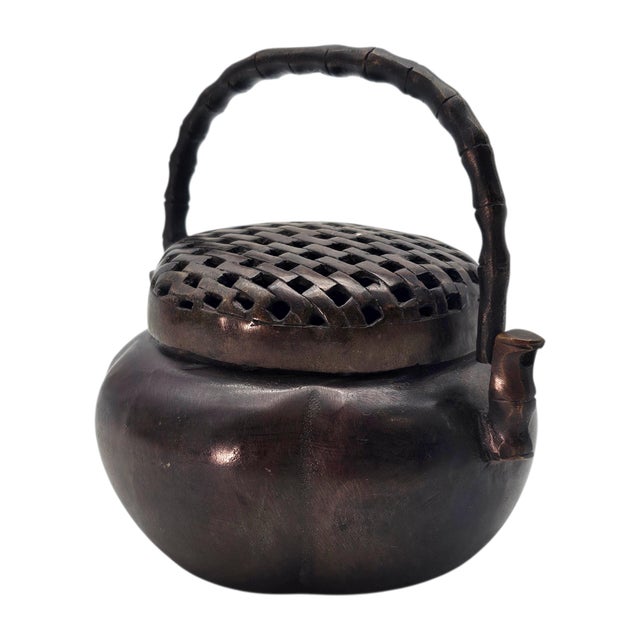 Antique Chinese Bronze Hand Censer Incense Burner With Bamboo Handle (4") For Sale In San Francisco - Image 6 of 17