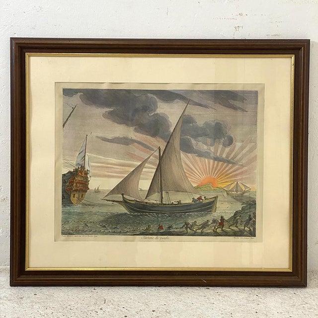 Mortier Jaillot, Boat, Fishing Tartane, The Neptune François, 1700s, Engraving, Framed For Sale - Image 10 of 10