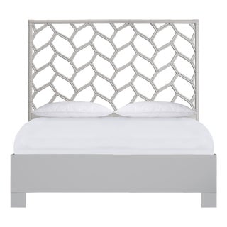 Silas Platform Bed Queen - Light Gray For Sale