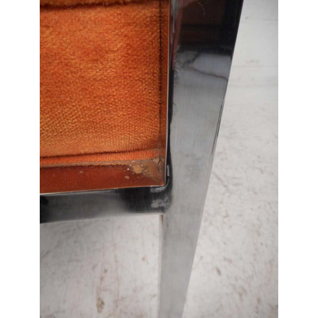 1970s Mid-Century Chrome-Framed Settee For Sale - Image 10 of 12