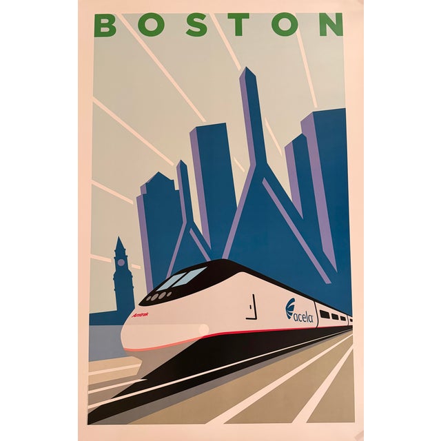 Early 21st Century Michael Schwab - Boston - Acela - Amtrak, C. 2004, Poster on Paper For Sale - Image 5 of 8