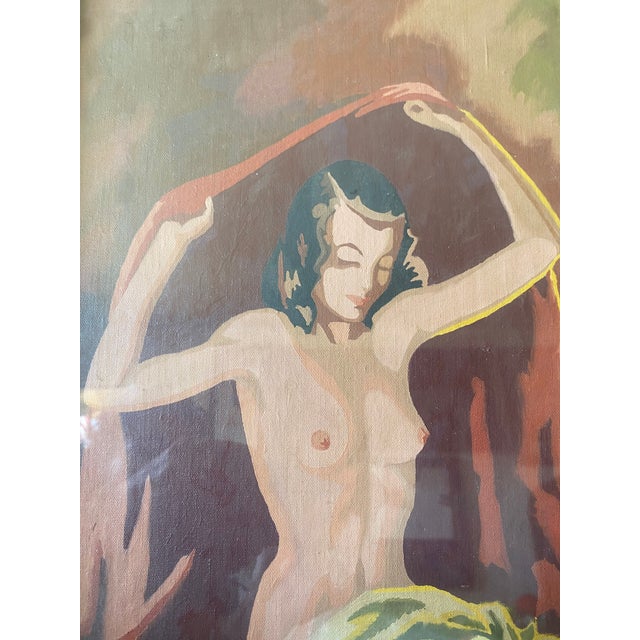 Cornflower Blue Max S. Klein Mid-Century Modern Paint by Number Female Nude Paintings - Set of 7 For Sale - Image 8 of 8