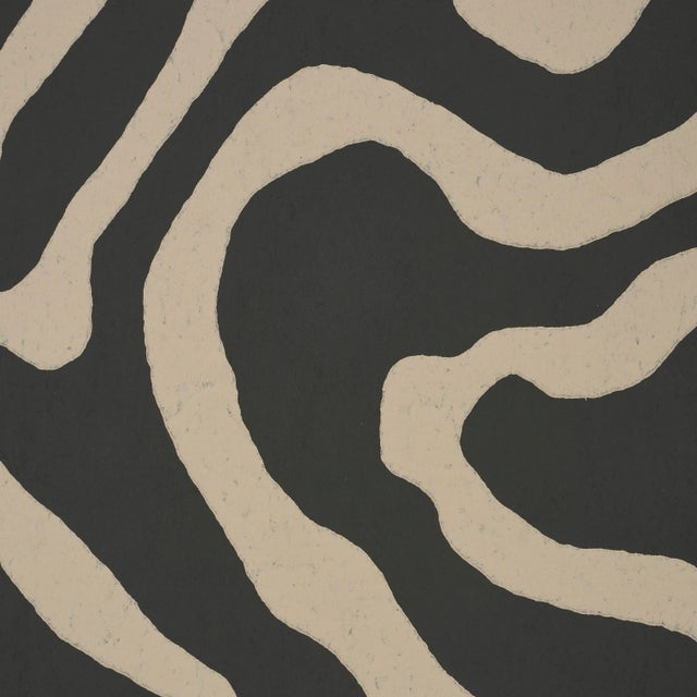 Contemporary Schumacher Defeo Wallpaper In Carbon For Sale - Image 3 of 7
