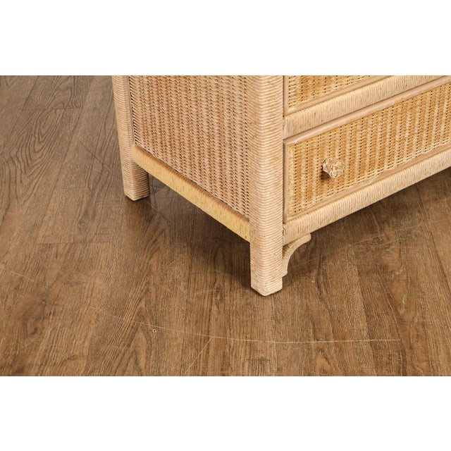 Wood Lexington Henry Link Wicker Double Dresser For Sale - Image 7 of 18