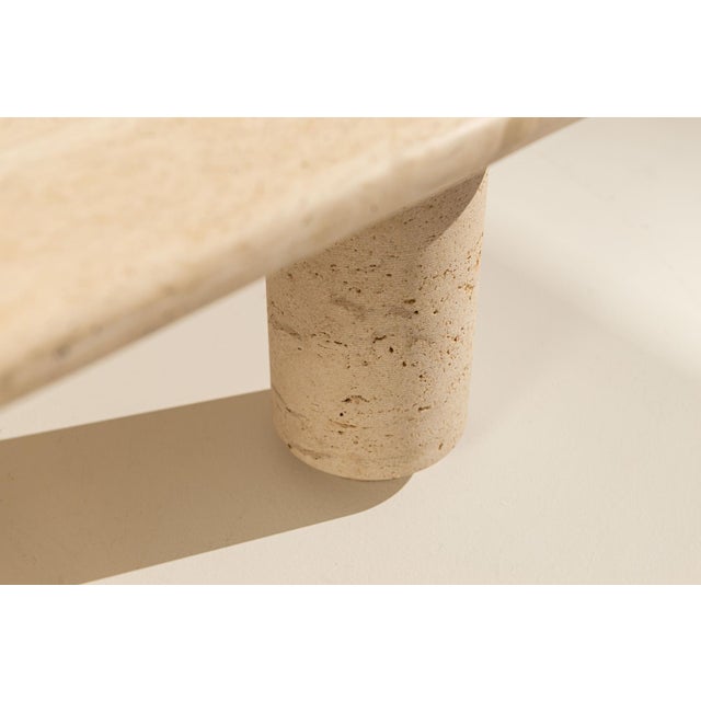 Square Travertine Coffee Table, Italy, 1970s For Sale - Image 10 of 13