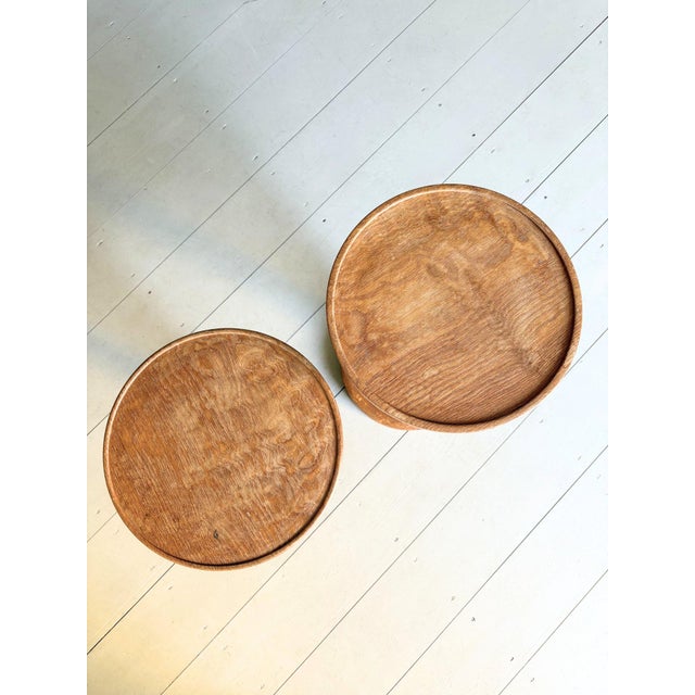 Arts and Crafts Cocktail Tables in Turned Oak, 1940, Set of 2 For Sale - Image 6 of 10