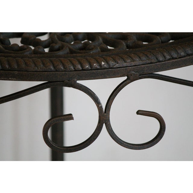 1950s Nice Vintage Scrolled Cast and Wrought Iron Corner Plant Stand For Sale - Image 5 of 6