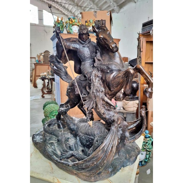 Important Sculpture "Saint George in Bronze" Bernt Notke ( 1440 – before May 1509) sculpture from the 18th/early 19th...