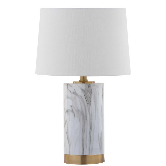 Marble 18.25-Inch H Table Lamp - White & Black Marble For Sale In Philadelphia - Image 6 of 6