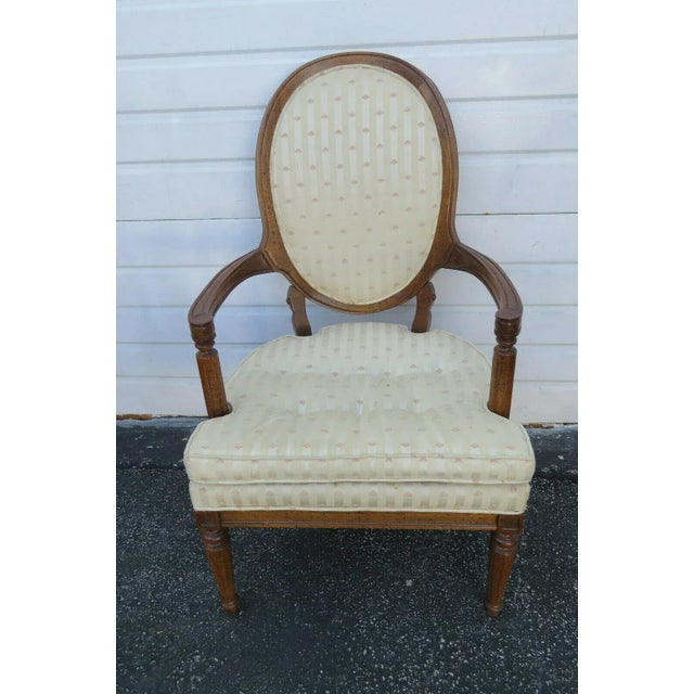 Wood French Distressed Side Living Bed Room Den Chairs- A Pair For Sale - Image 7 of 11