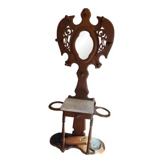 Antique Hall Tree Umbrella Stand For Sale